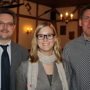 Michael Krause mit den neuen Vorstandsmitgliedern Kerstin Limbacher, Geschäftsführerin und Nachfolgerin von Uli Klein, Uwe Zühlke, stellv. Schatzmeister
