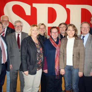 v.l.n.r. Theo Wältermann, Rüdiger Weiß MdL, Jochen Müller, BM Hermann Hupe, Petra Hartig, Nicola Zühlke, Ursula Müller, Joachim Eckhardt, Marion Dyduch, Friedhelm Lipinski, Oliver Kaczmarek MdB, Michael Dubbe